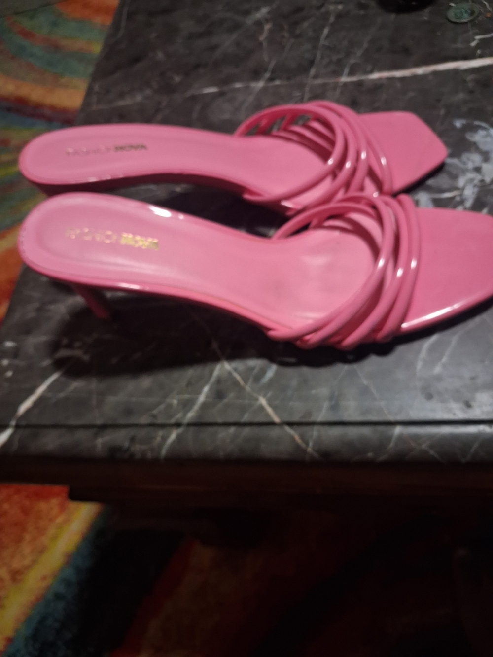 Women’s Pink Strappy Kitten Heel Sandals Size 10